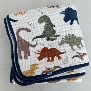 Little Unicorn Dinosaur Print Kids Muslin Quilt